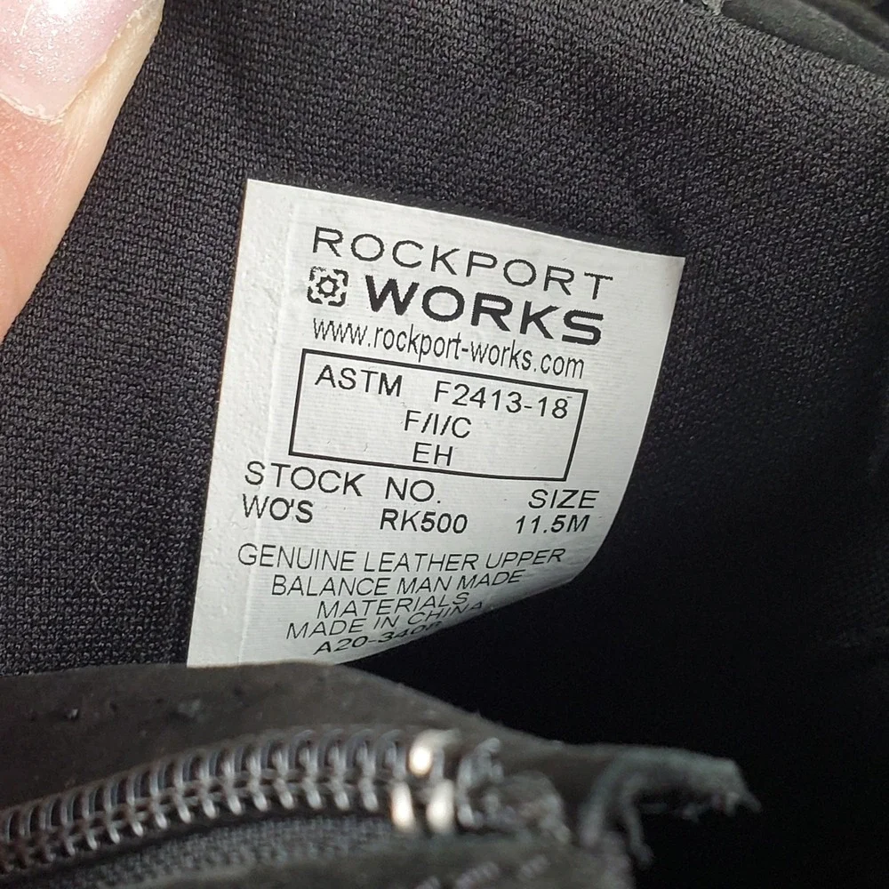 Rockport Works TruStride Womens Work Shoes Sz 11.5 M Black Leather Steel Toe